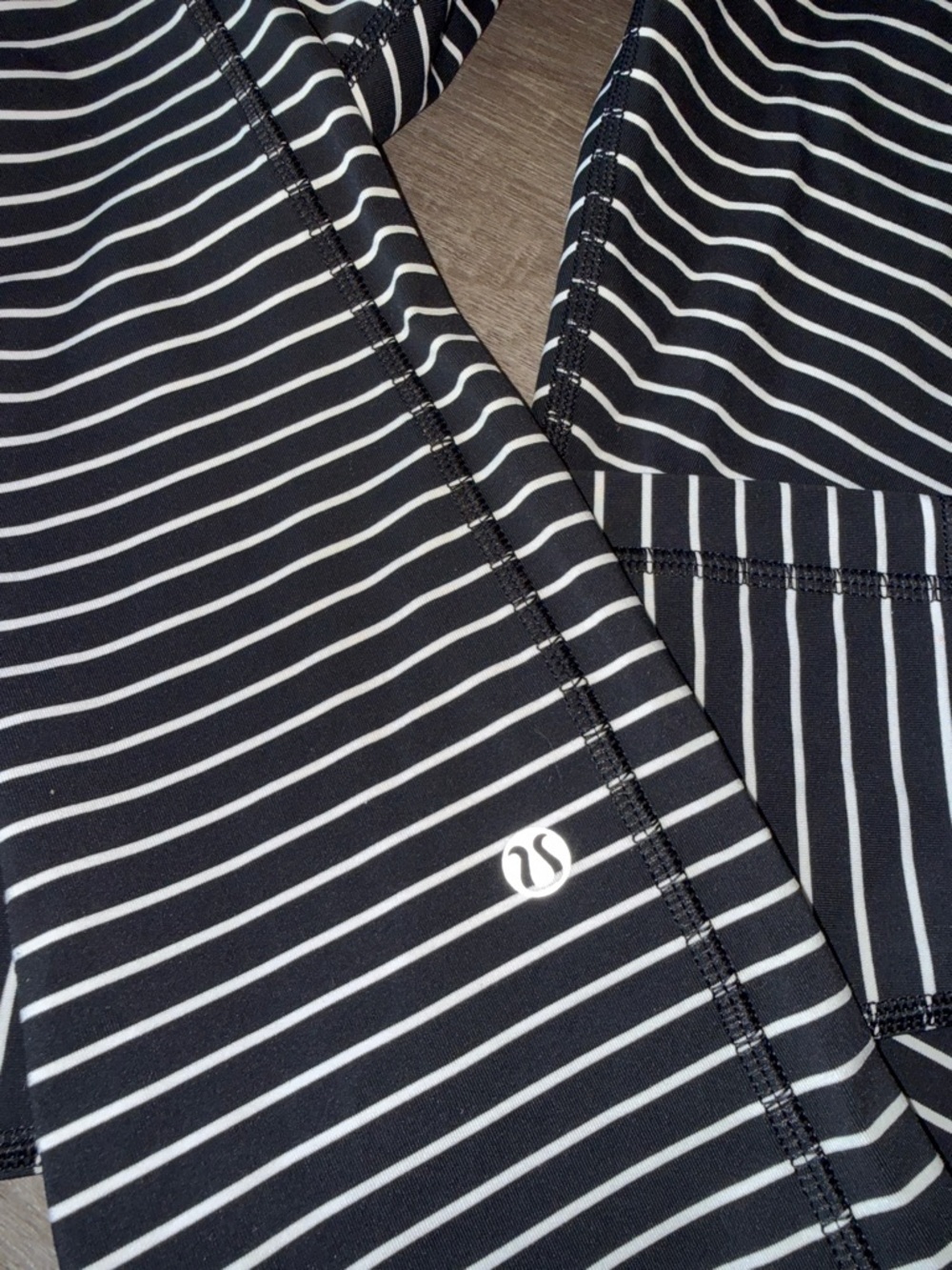 Lululemon Runday Crop Leggings - Parallel Stripe Black/White - Size 8 - Picture 4 of 12